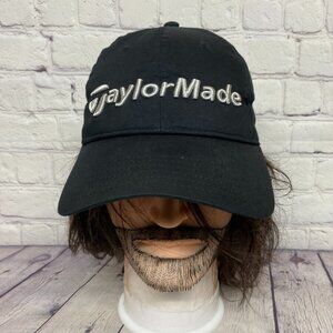 Taylormade Golf Hat Cap Strap Back Black One Size Fits All Golfing Golfer Gear